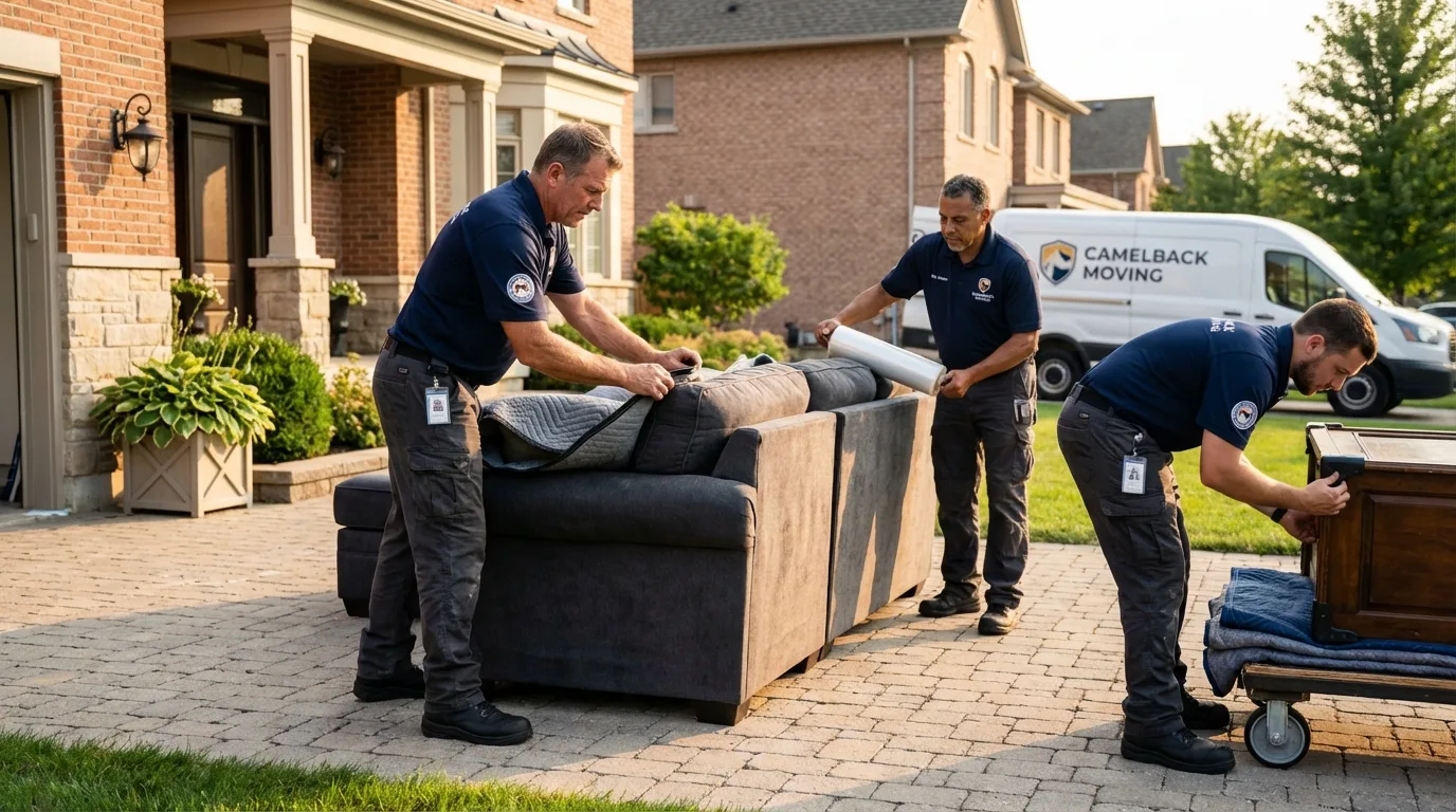 Large estate moving crew wrapping furniture in Bolivia, NC